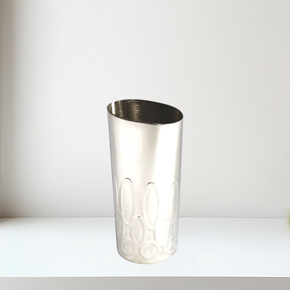 Small Pewter Elipse Vase