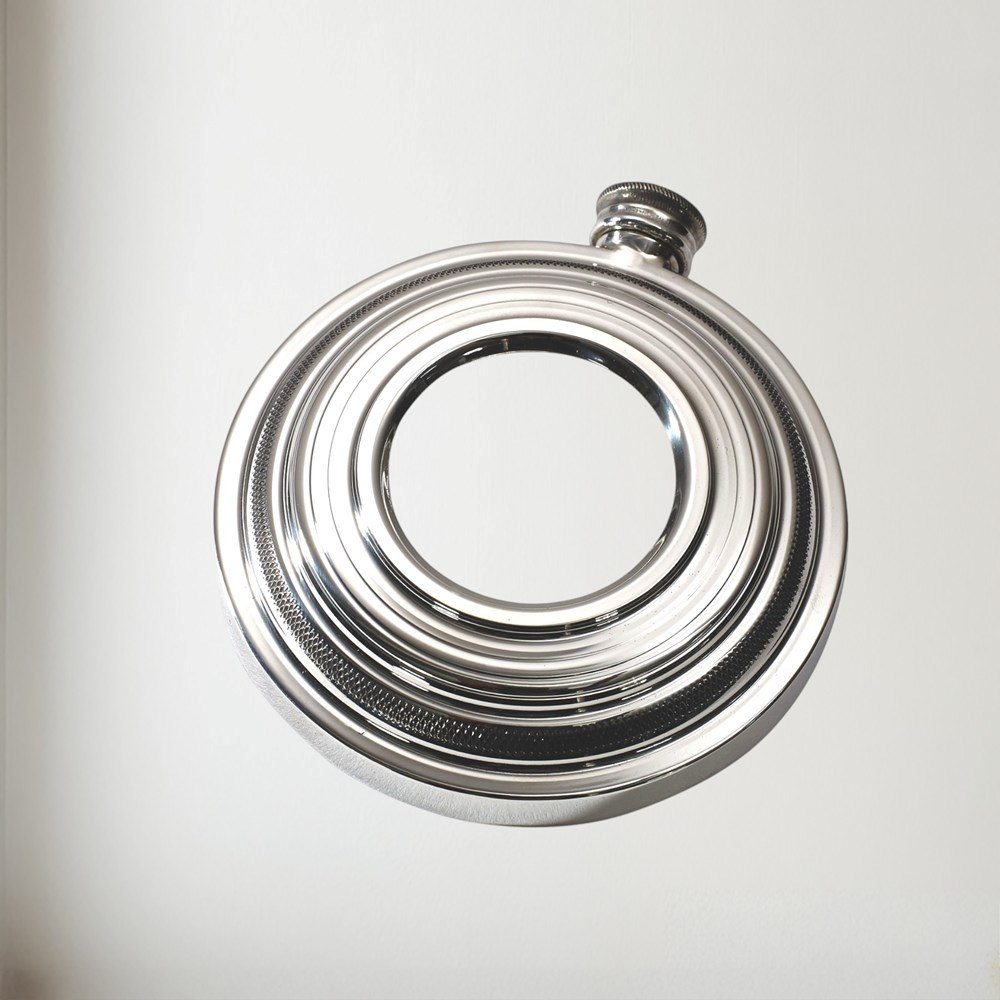Clay Shot Round Pewter Flask Clay Shot round pewter Flask