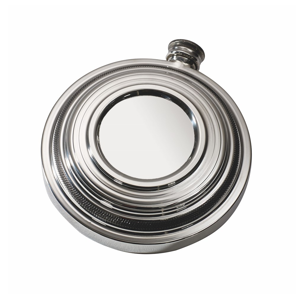 Clay Shot Round Pewter Flask