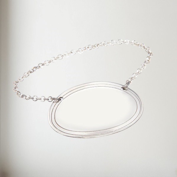 Cast Pewter Plain Oval Decanter Label Cast Pewter Plain oval decanter label