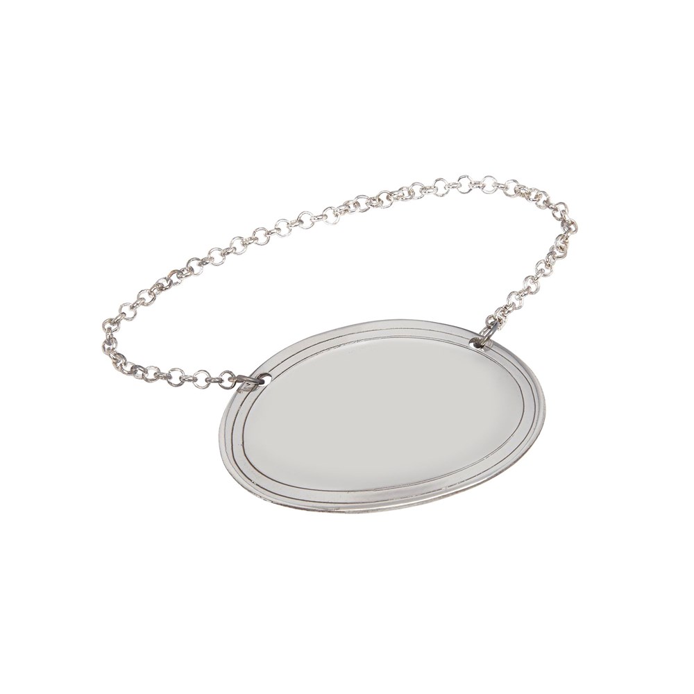 Cast Pewter Plain Oval Decanter Label Cast Pewter Plain Oval Decanter Label