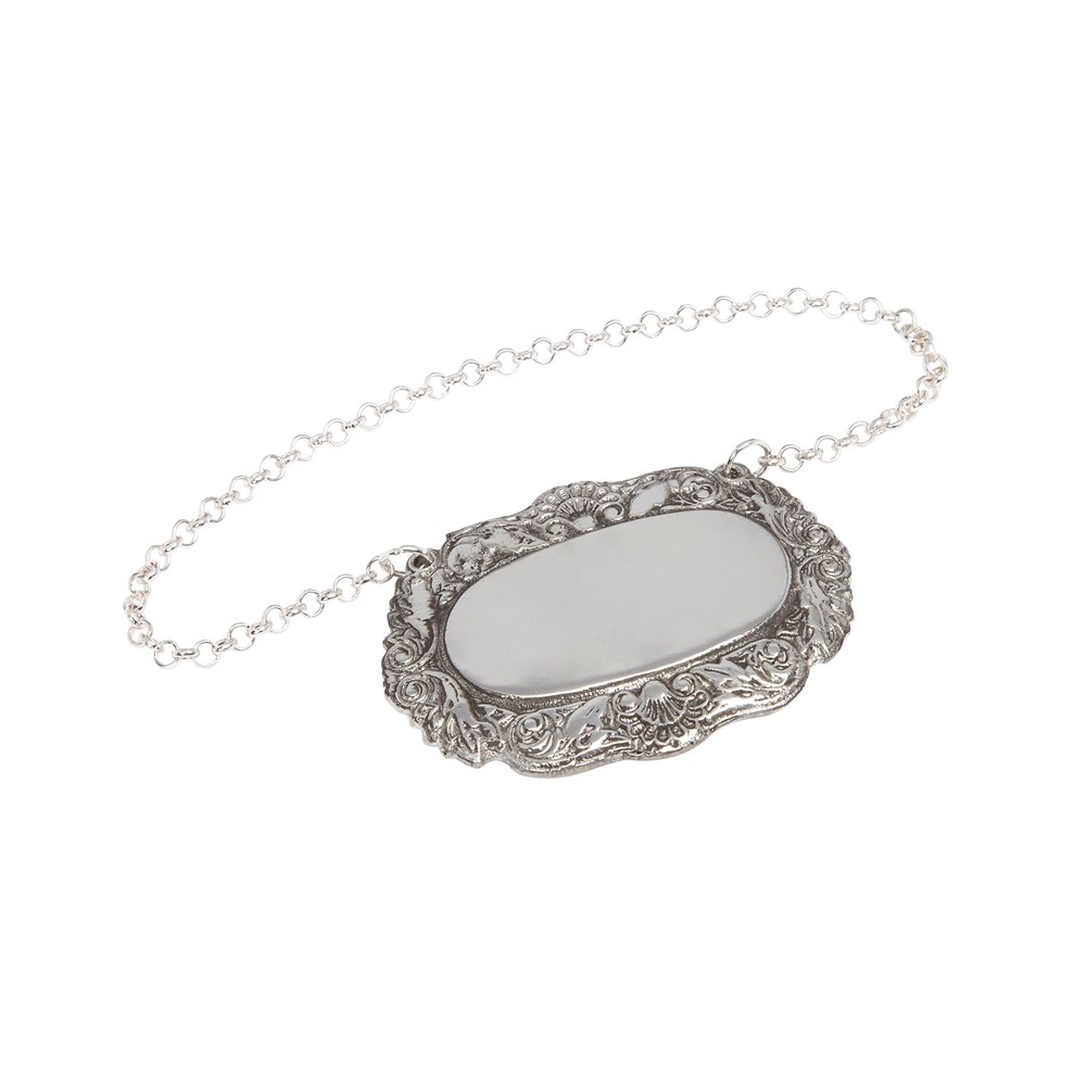 Cast Pewter Shell Pattern Decanter Label Cast Pewter Shell Pattern Decanter Label