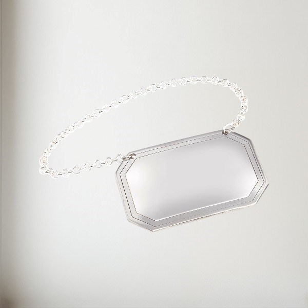 Cast Pewter Plain Rectangular Decanter Label Cast Pewer Plain Rectangular decanter label