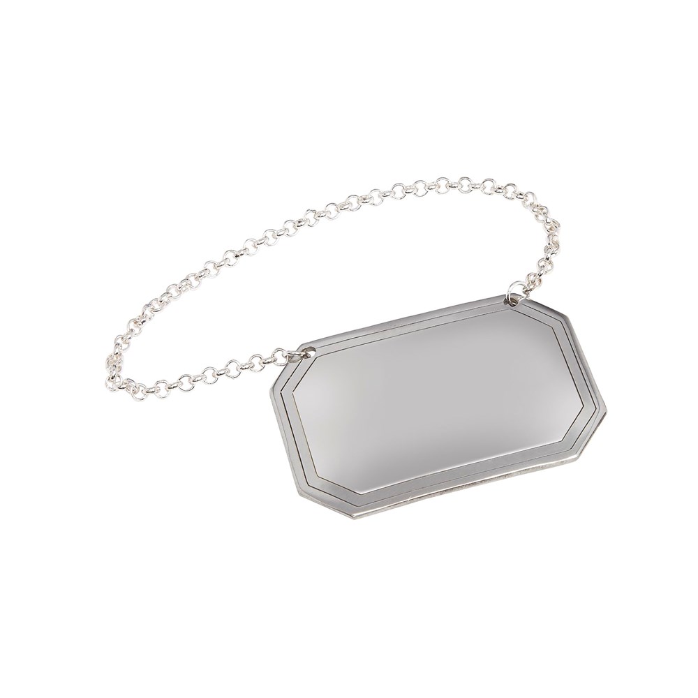 Cast Pewter Plain Rectangular Decanter Label