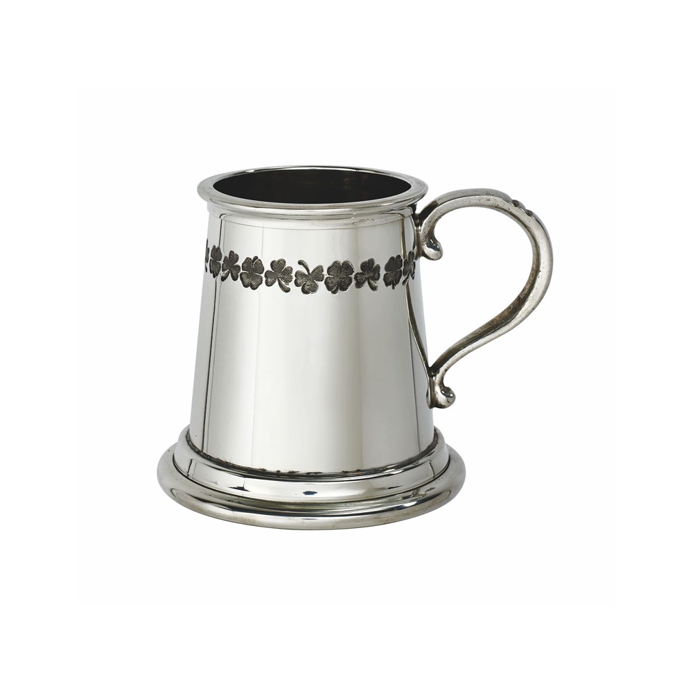 Shamrock Quarter Pint Pewter Baby Mug