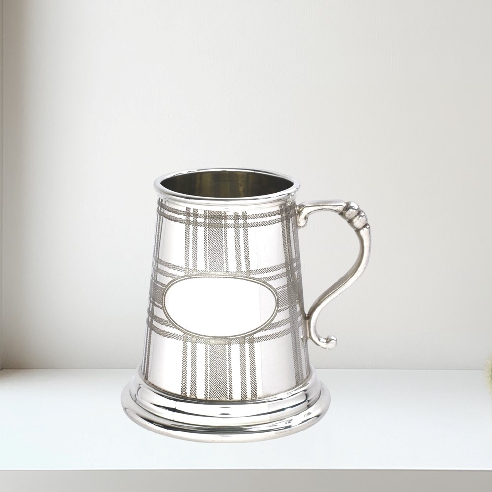 Quarter Pint Tartan Pewter Baby Mug Quater pint Tartan pewter Baby Mug