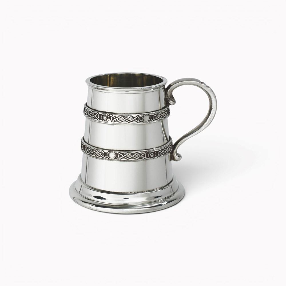 Double Celtic Bands Pewter Baby Mug Double Celtic Bands Pewter Baby Mug