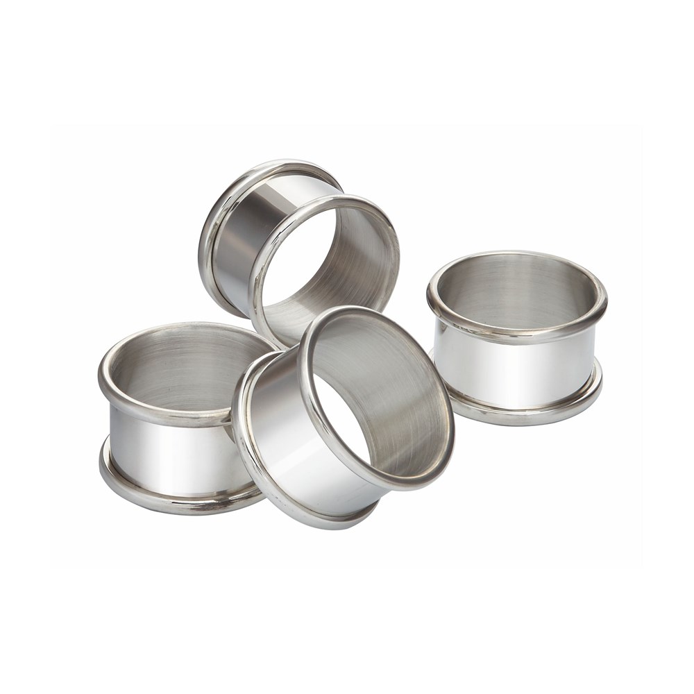 Set Of Four Pewter Napkin Rings