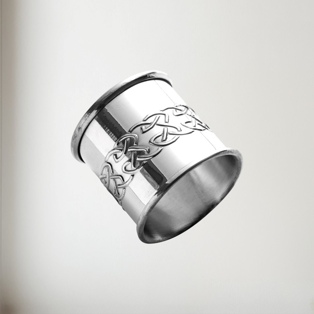 Embossed Celtic Pewter Napkin Ring Embossed celtic pewter napkin ring