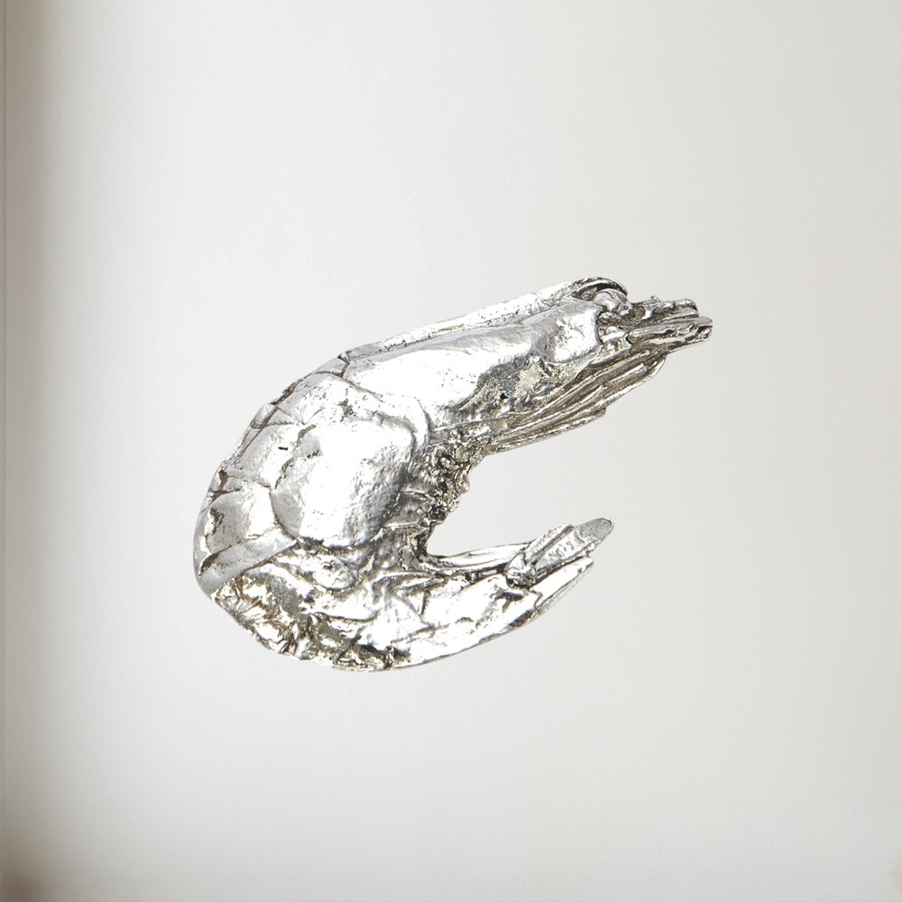 Cast Pewter Prawn Ornament Cast Pewter Prawn ornament