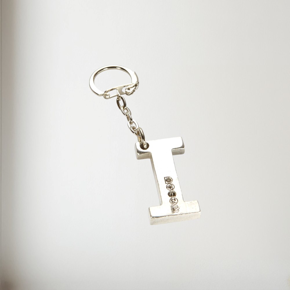 Initial I Touchmarked Pewter Keyring KEYRING-I