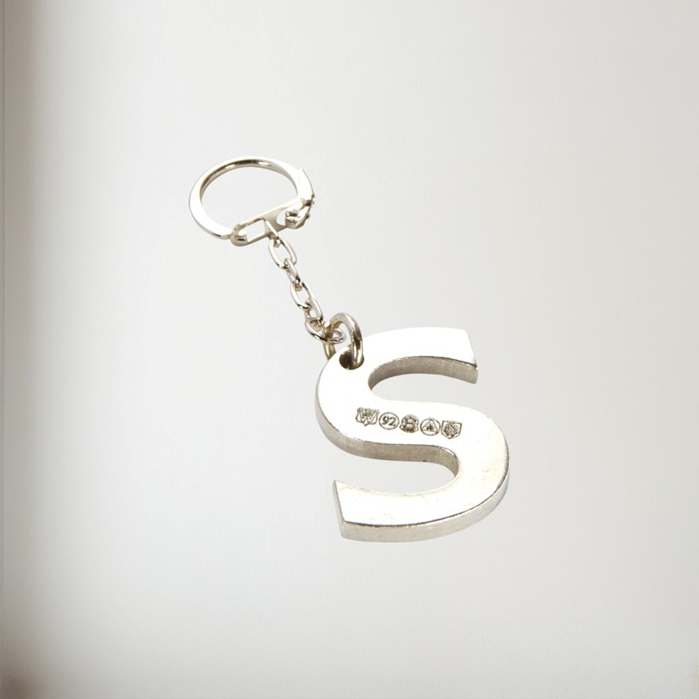 Initial S Touchmarked Pewter Keyring KEYRING-S