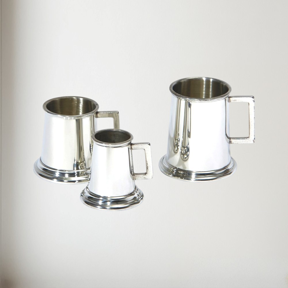 Set Of Three Pewter Tankard Measures