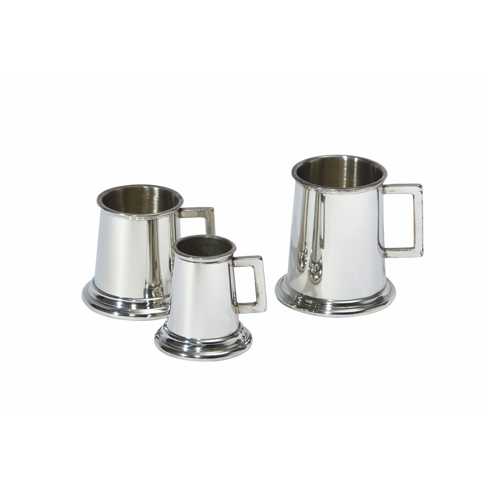 Set Of Three Pewter Tankard Measures