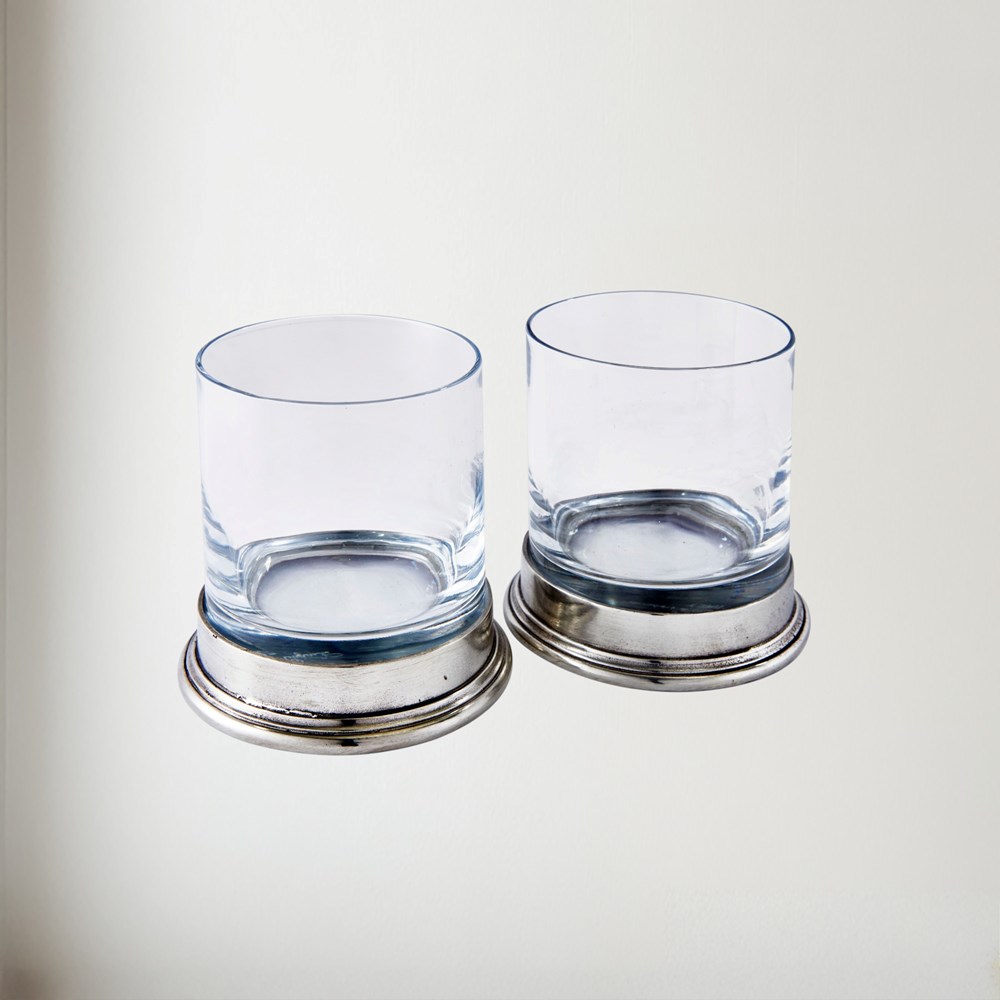Pewter & Glass Double Old Fashioned Glass Pewter & Glass Double Old Fashioned Glass