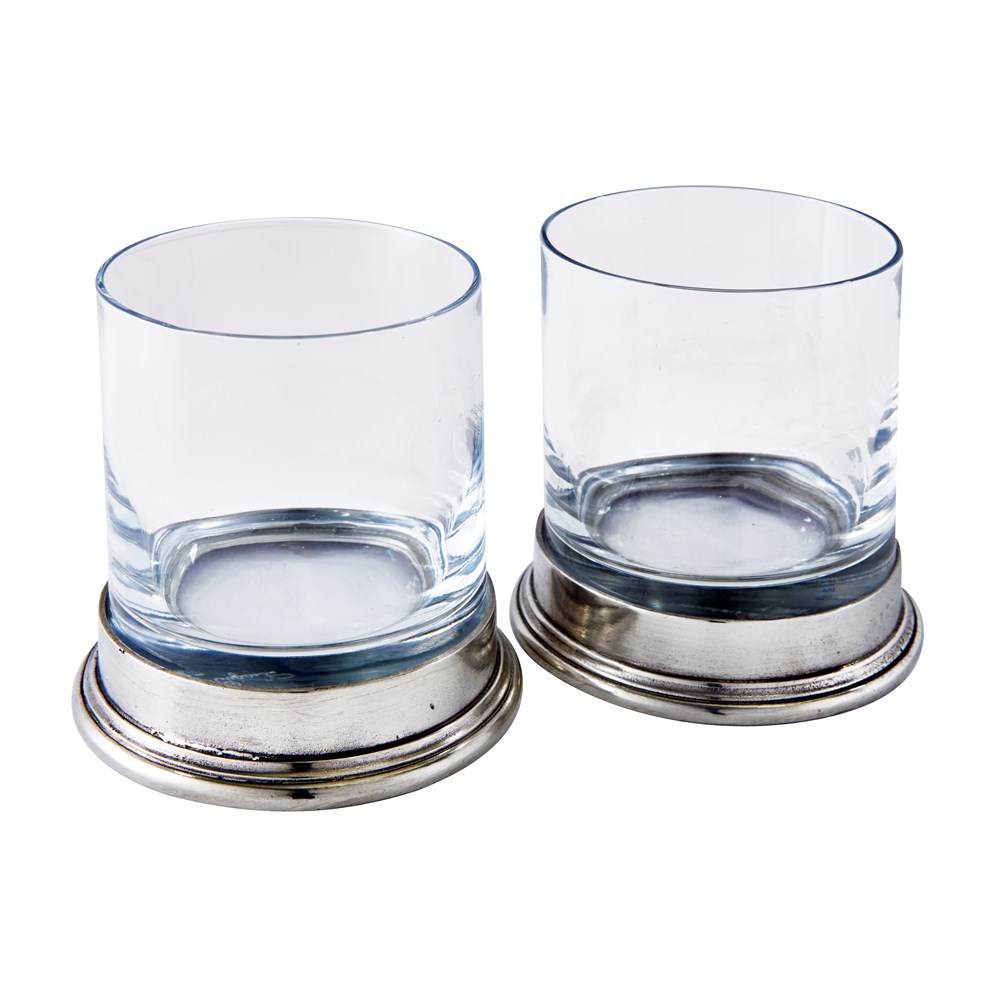 Pewter & Glass Double Old Fashioned Glass