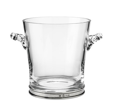 Pewter and glass ice bucket