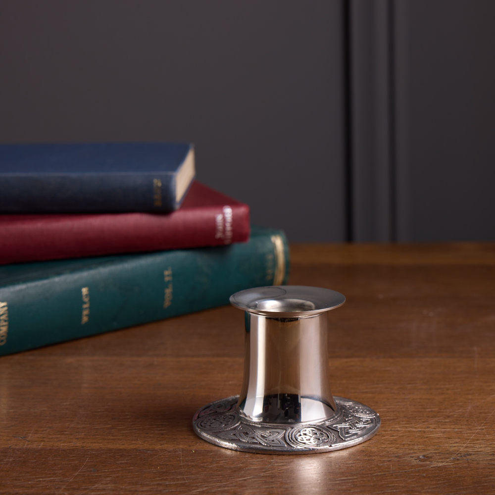 Small Celtic Pewter Candle Holder Small Celtic Pewter Candle Holder