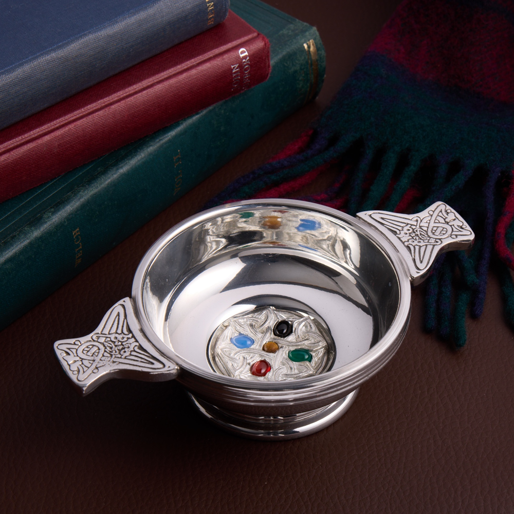 Gem Cross Standard Pewter Quaich Gem Cross Standard Pewter Quaich