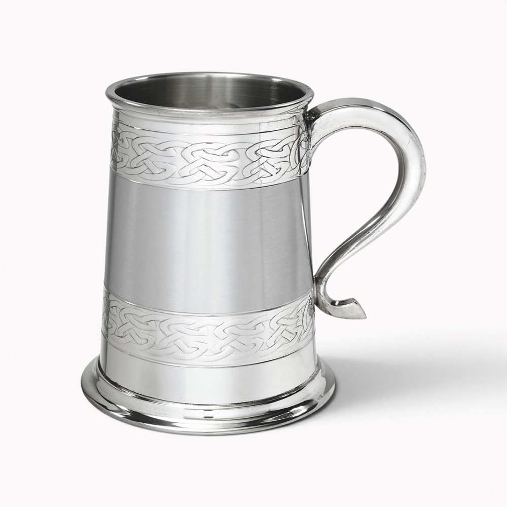 Embossed Celtic Bands Pewter Tankard Embossed Celtic Bands Pewter Tankard