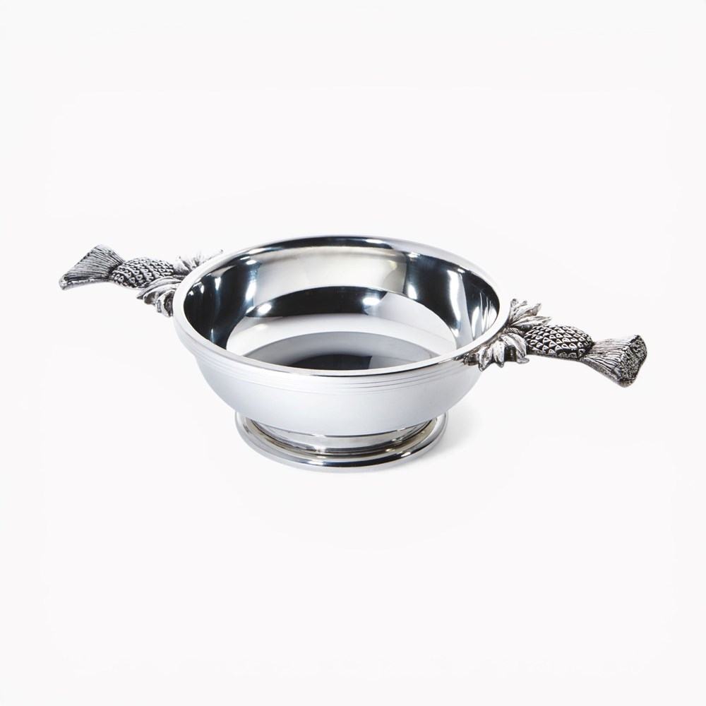 Thistle Handle Large Pewter Quaich Thistle Handle Large Pewter Quaich