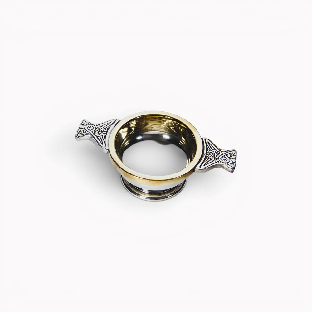 Brass Rim Small Pewter Quaich Brass Rim Small Pewter Quaich