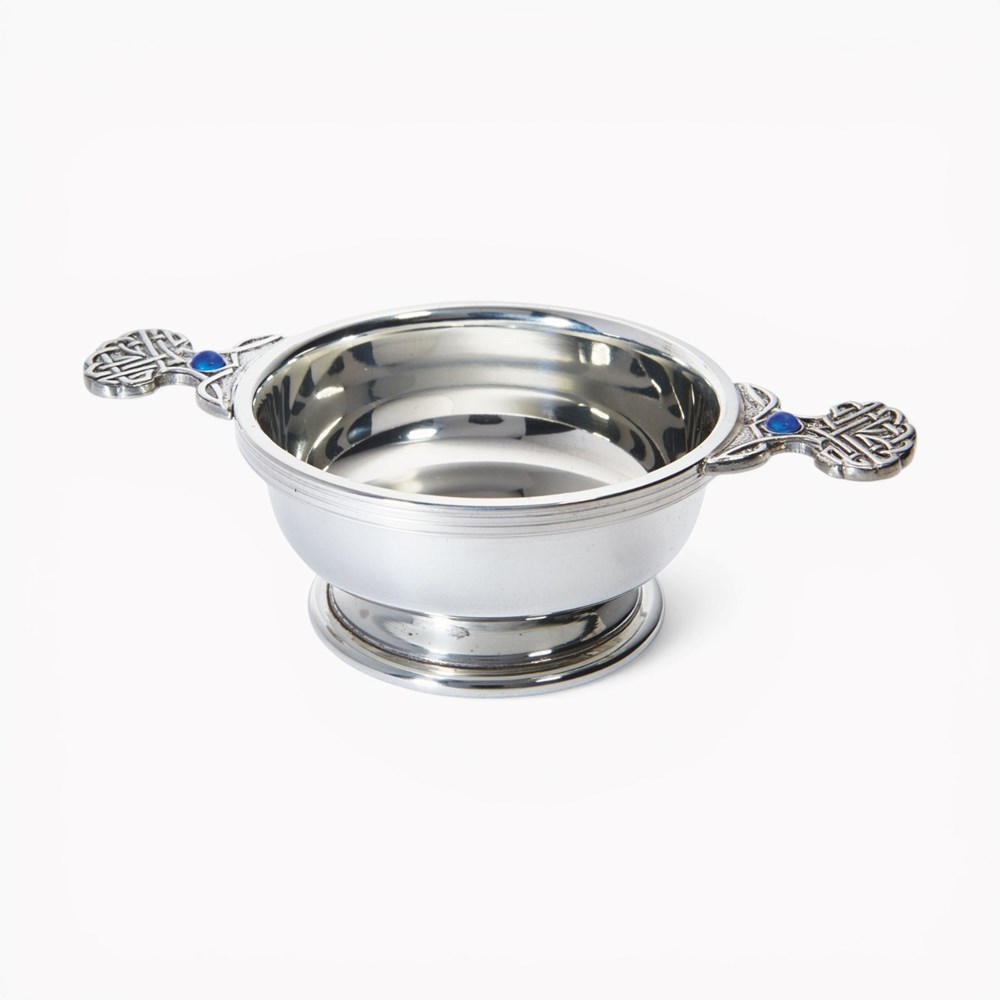 September Birthstone Pewter Quaich With Saphire Stones September Birthstone Pewter Quaich With Saphire Stones