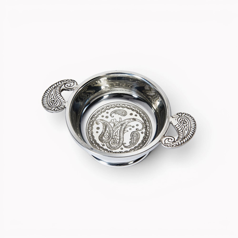 Paisley Standard Pewter Quaich Standard paisley pewter quaich