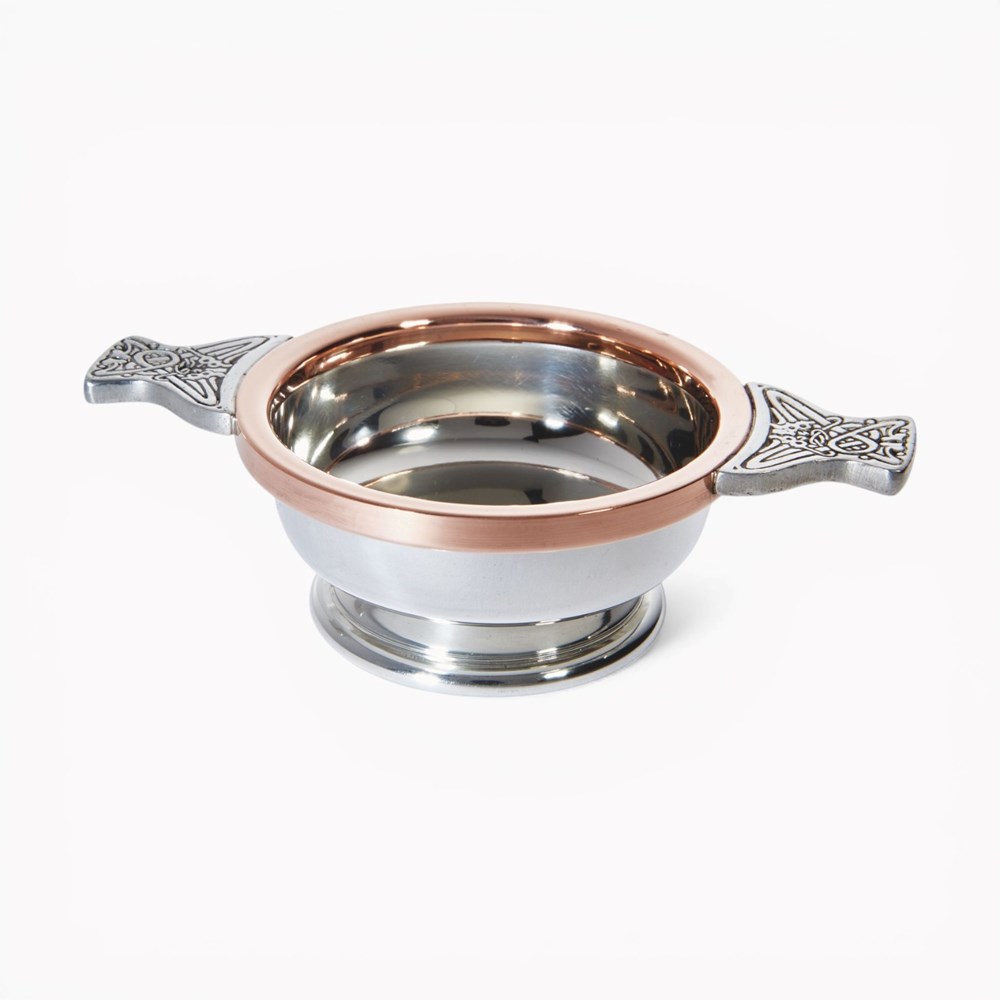 Copper Rim Standard Pewter Quaich Copper Rim Standard Pewter Quaich