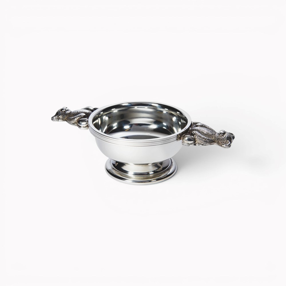 Teddy Handle Pewter Quaich 43S-TED Teddy handle Pewter Quaich