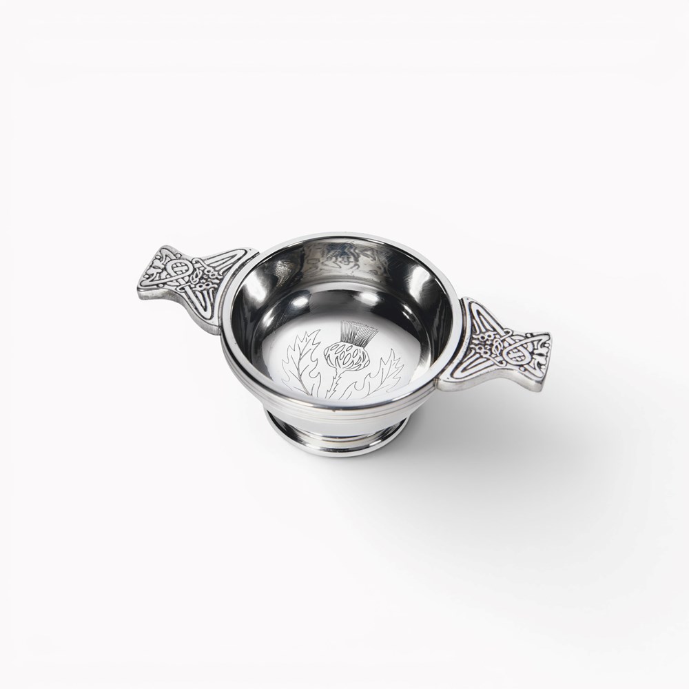 Thistle Stamp Small Pewter Quaich Thistle Stamp Small Pewter Quaich