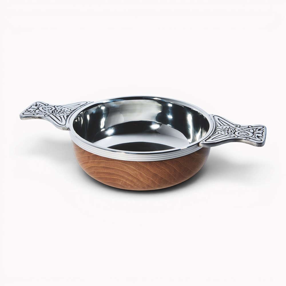 Wood And Pewter Large Plus "X" Quaich Wood And Pewter Large Plus "X" Quaich