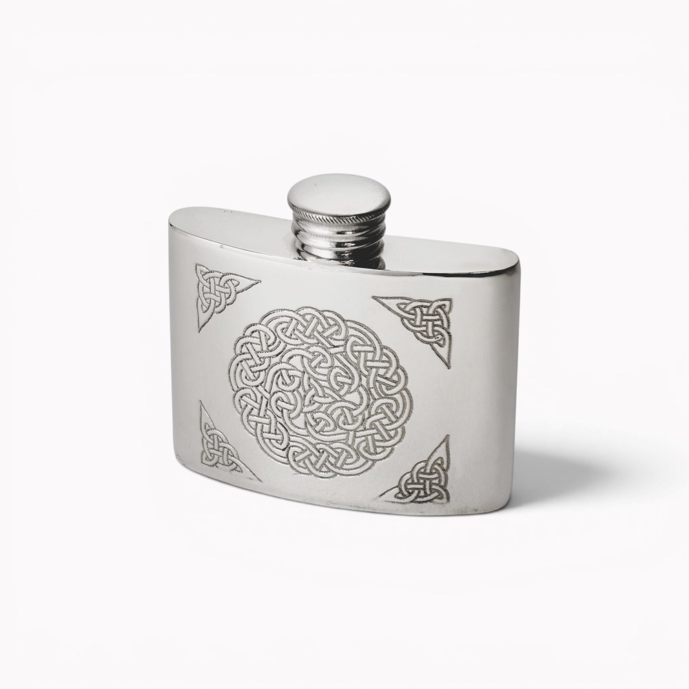 Celtic Knot 2oz Pewter Kidney Hip Flask Celtic Knot 2oz Pewter Kidney Hip Flask