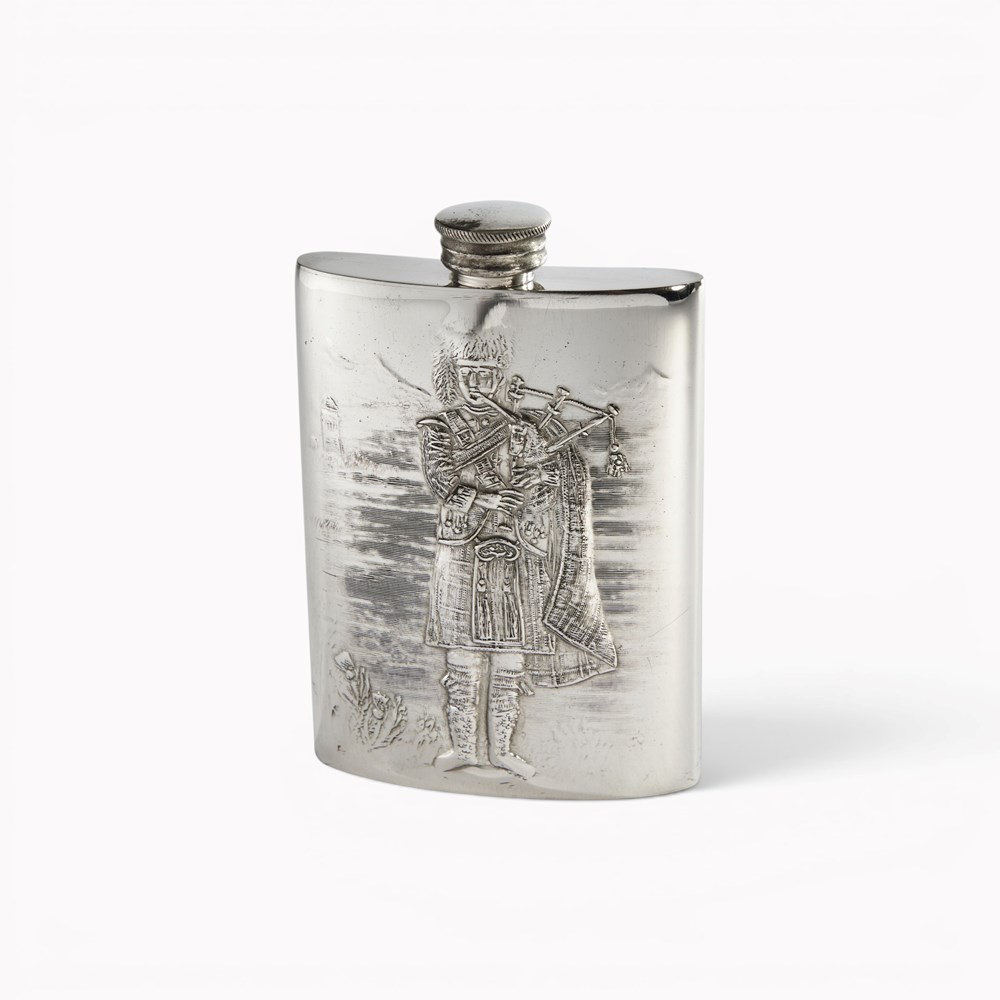 Embossed Piper 3oz Top Pocket Flask Embossed Piper 3oz Top Pocket Flask