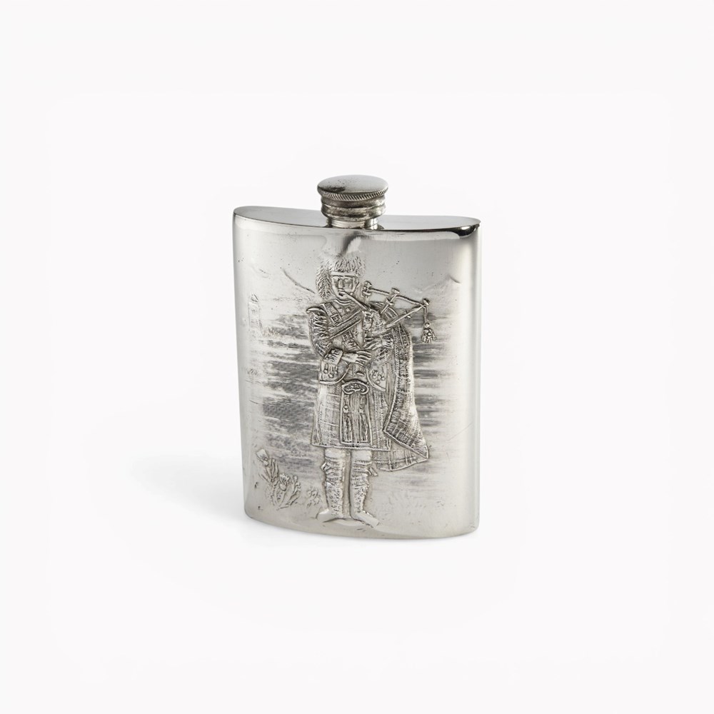 Embossed Piper 3oz Top Pocket Flask Embossed Piper 3oz Top Pocket Flask
