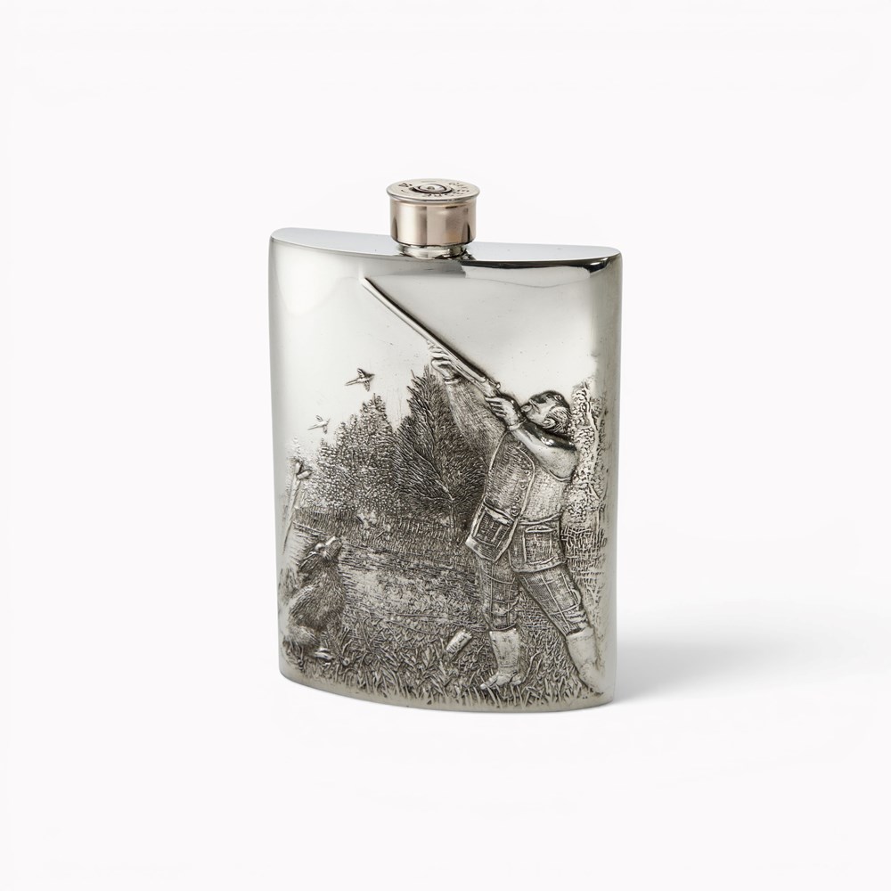 Embossed Shooting 3oz Top Pocket Flask Embossed Shooting 3oz Top Pocket Flask