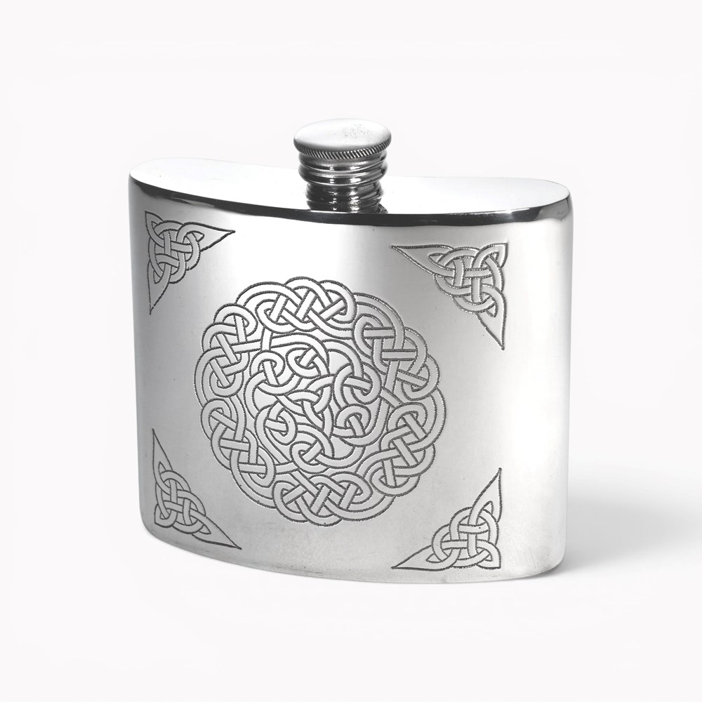 Celtic Knot 6oz Pewter Kidney Hip Flask 6oz celtic Knot pewter kidney hip flask