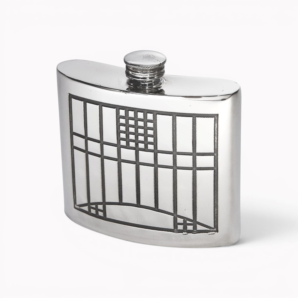 6oz Charles Rennie Mackintosh Pewter Kidney Hip Flask