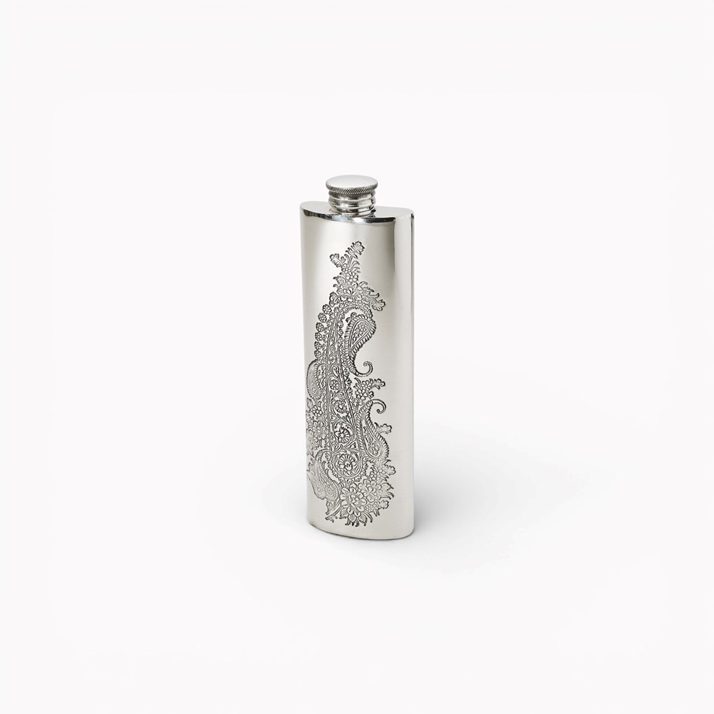 Paisley 3oz Pewter Purse Flask