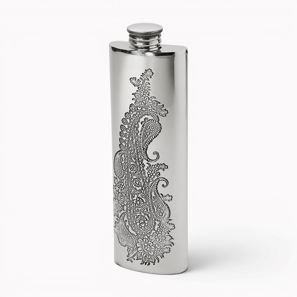 Paisley 3oz Pewter Purse Flask