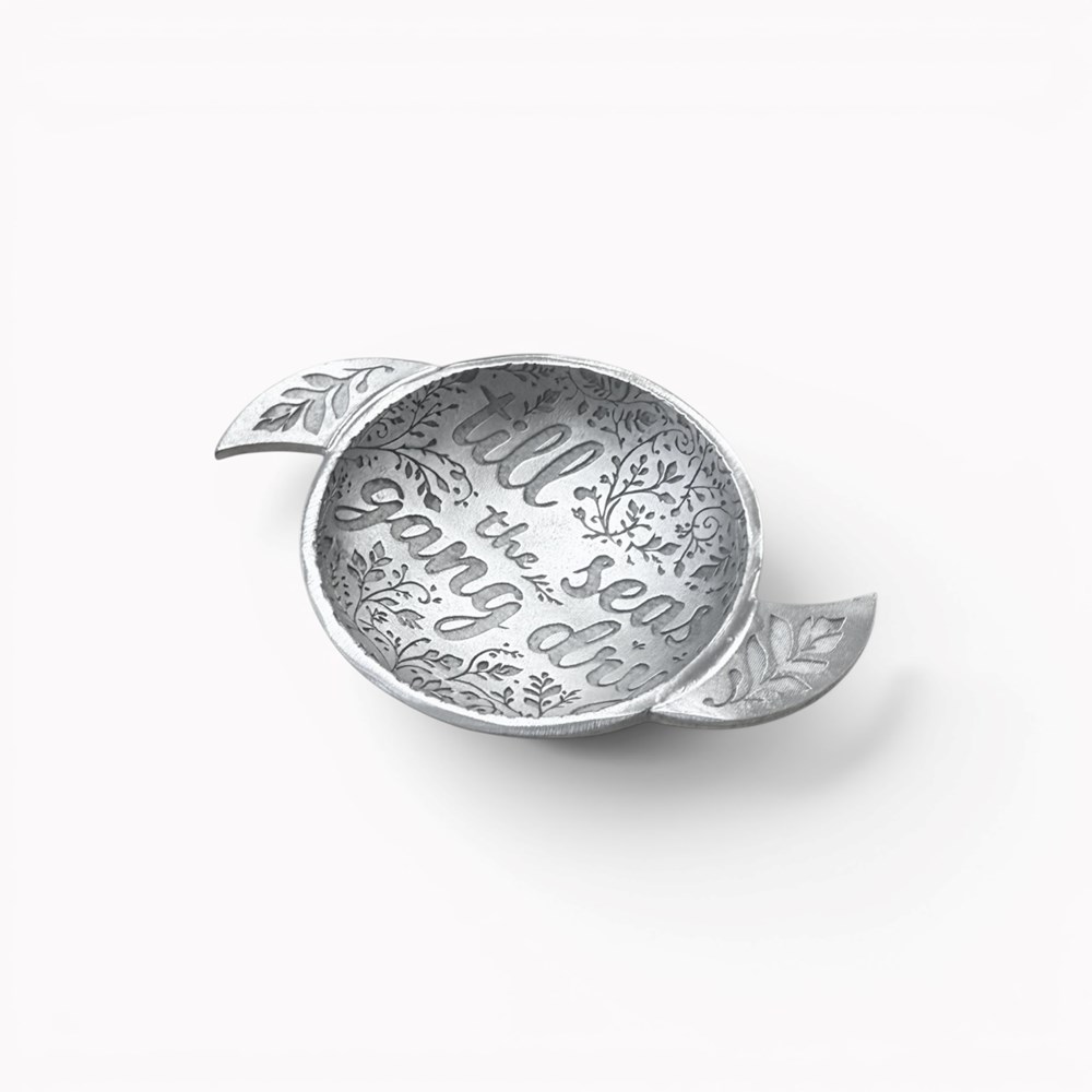 Till the Seas cast 2.5" pewter Quaich Large Pewter Quaich