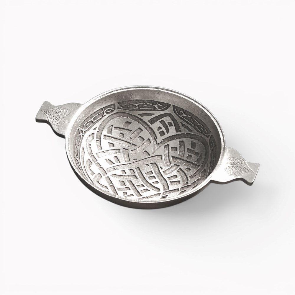 Celtic Heart Cast 3" Pewter Quaich Auld Lang Syne Cast Quaich
