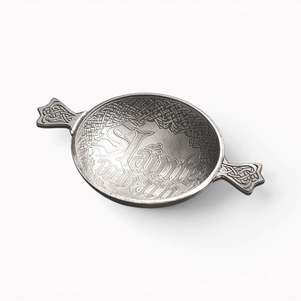 Slàinte Mhath Cast Pewter 3" Quaich Auld Lang Syne Cast Quaich