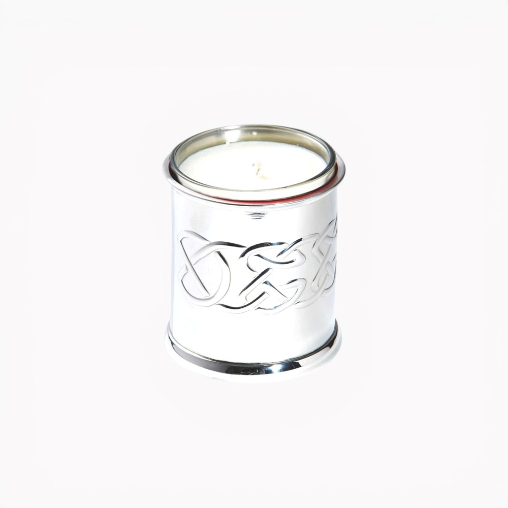 Embossed Celtic Pewter Candle Votive Embossed Celtic Pewter Candle Votive