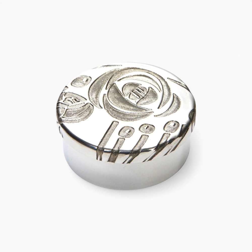 Charles Rennie Mackintosh Small Pewter Trinket Box Charles Rennie Mackintosh Small Pewter Trinket Box
