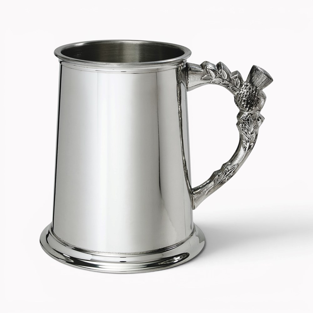 Thistle Handle Pewter Tankard
