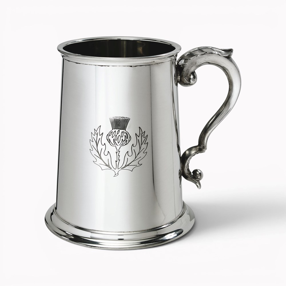 Thistle Stamp Pewter Tankard