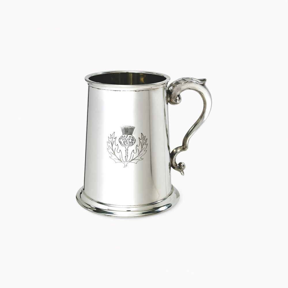 Thistle Stamp Pewter Tankard