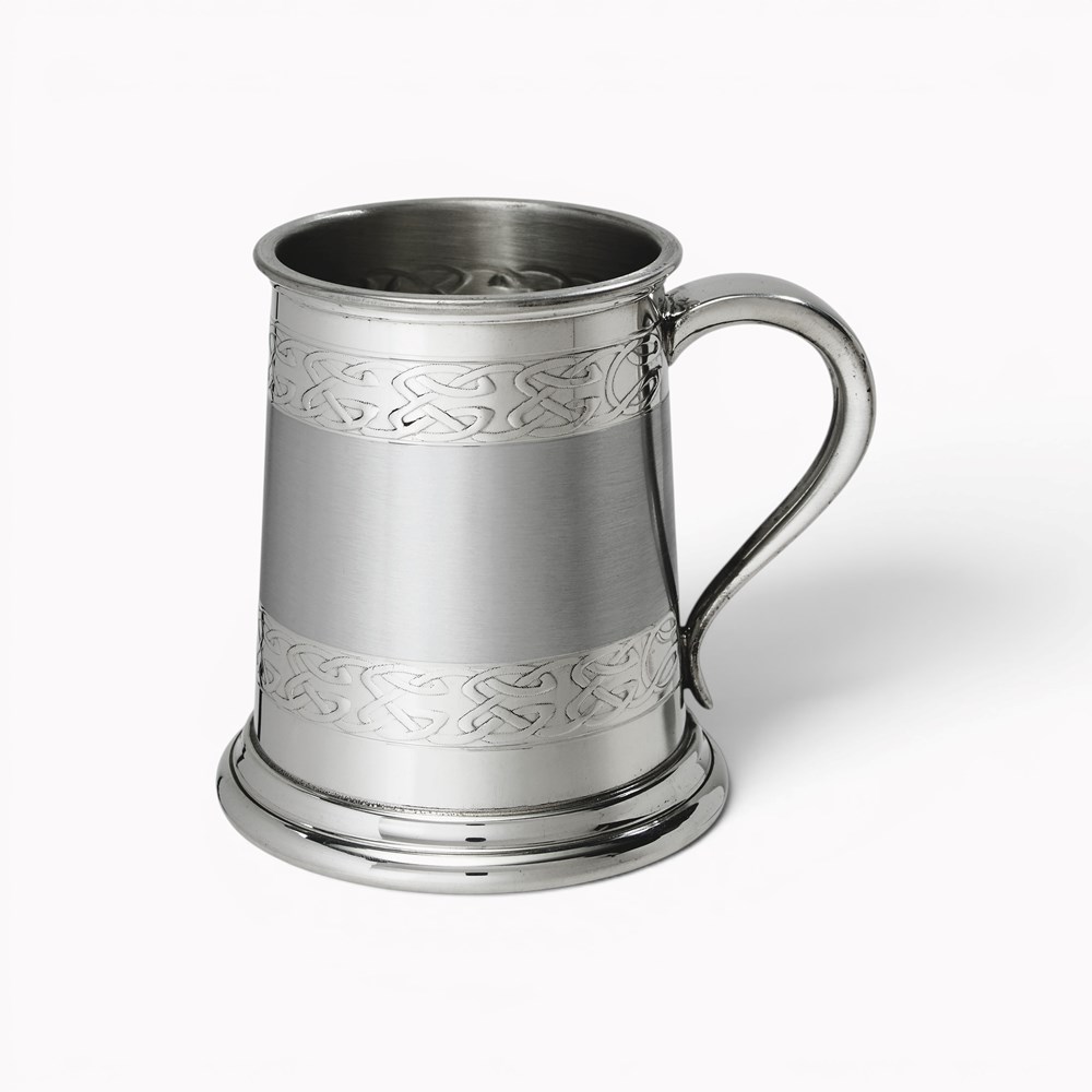 Embossed Celtic Band Half Pint Pewter Tankard Embossed Celtic Band Half Pint Pewter Tankard