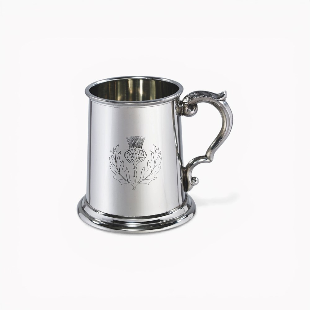 Thistle Stamp Half Pint Pewter Tankard Thistle Stamp Half Pint Pewter Tankard